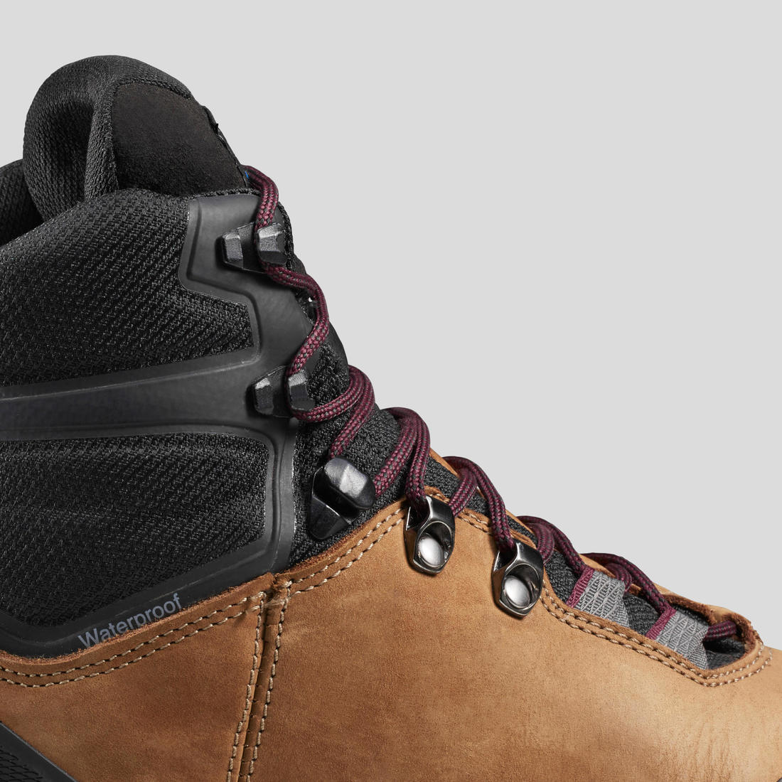 Chaussures trekking cuir imperméables - mt100 hyb - femme haute