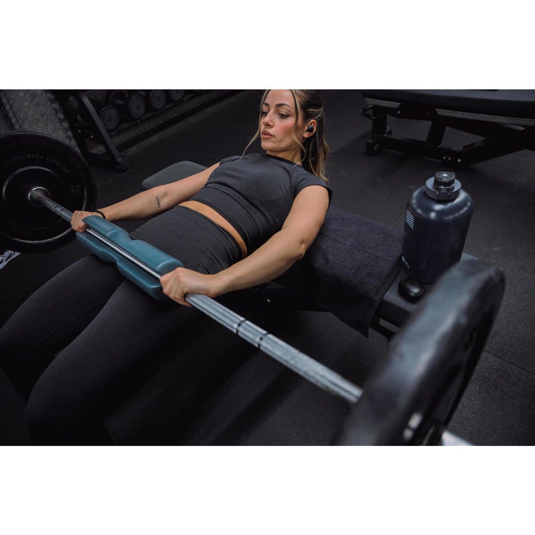 Legging de musculation sans couture femme, gris et