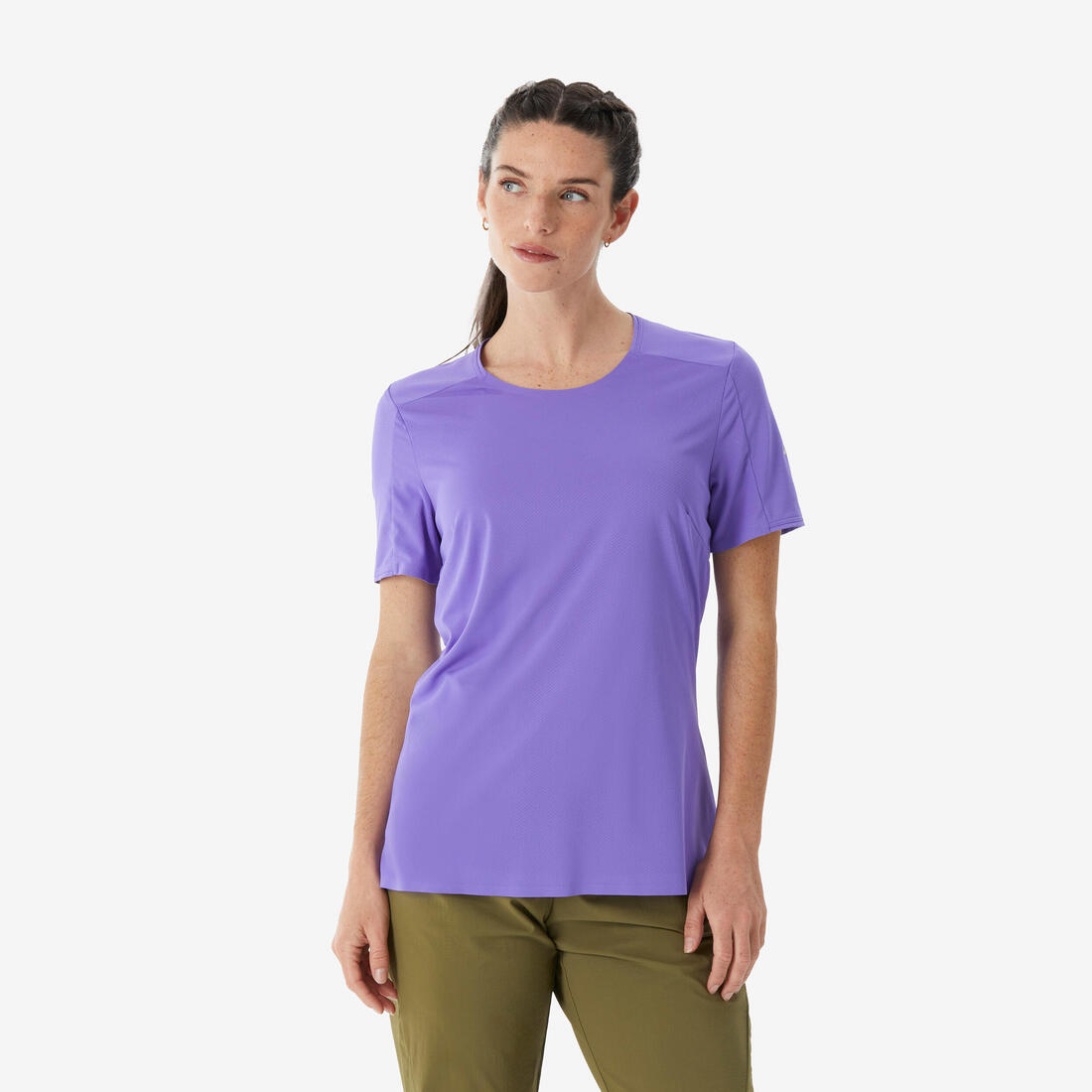 T-shirt de randonnée manches courtes femme, MH500