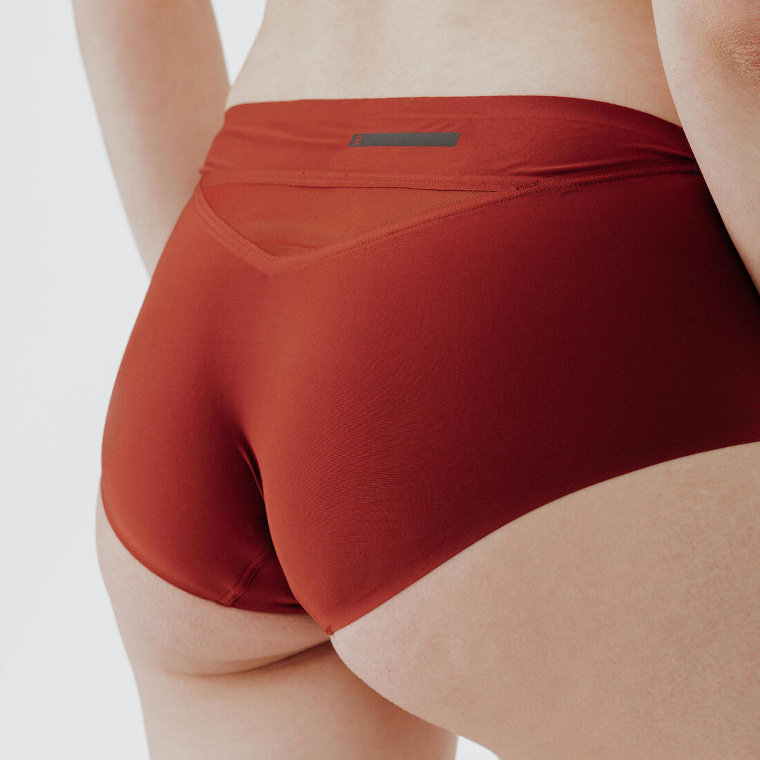 Boxer effet seonde peau Femme - Rouge acajou