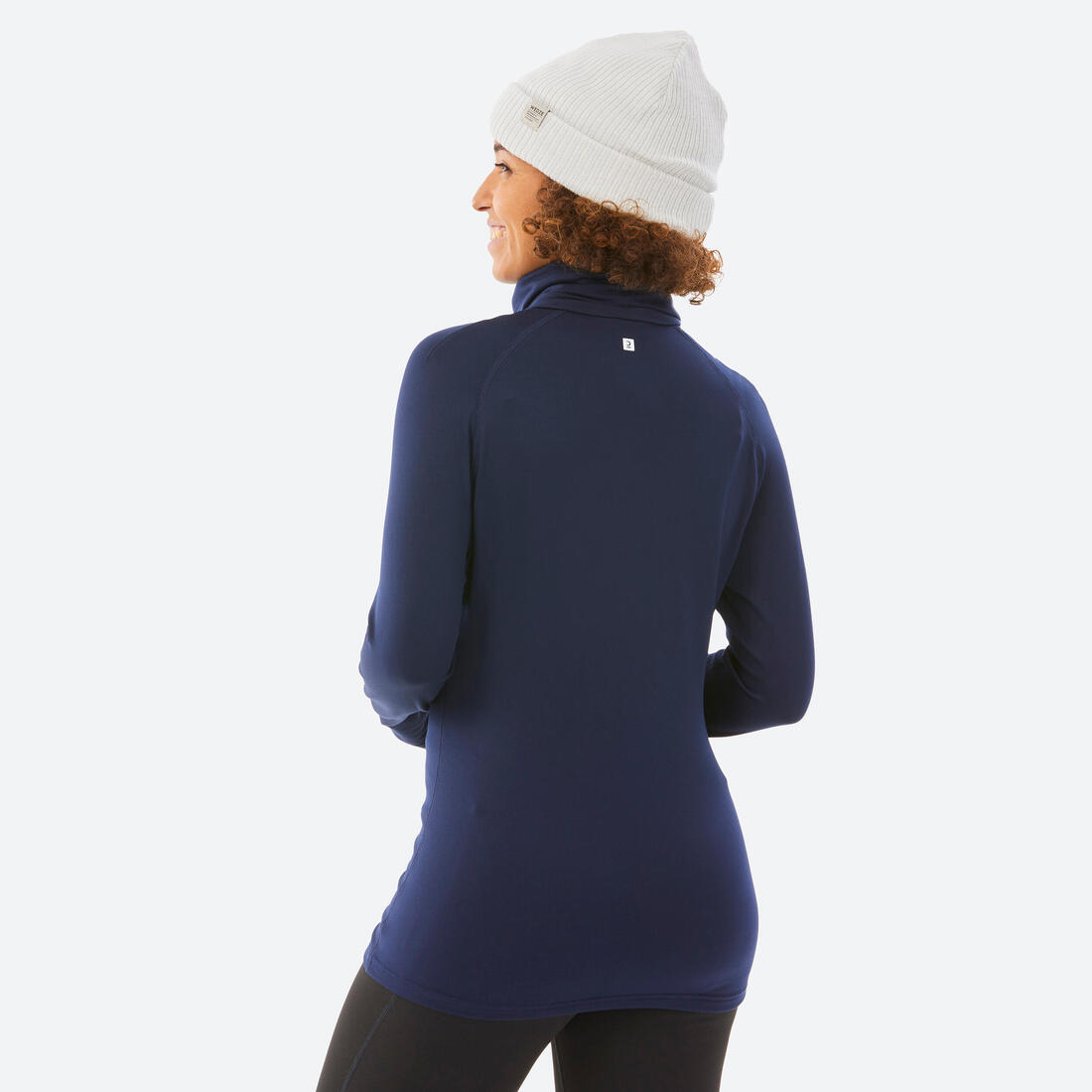 Sous-vêtement thermique  ski à col roulé chaud et respirant femme, BL 500 bleu m