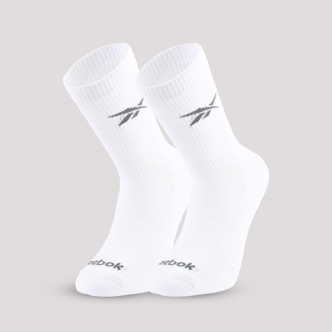 Lots de 3 paires de chaussettes de fitness mi-mollet, blanches