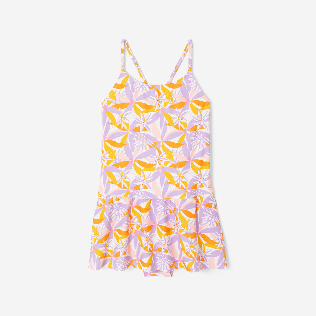 Maillot de bain 1 pièce jupette natation Fille ado, Lila jow