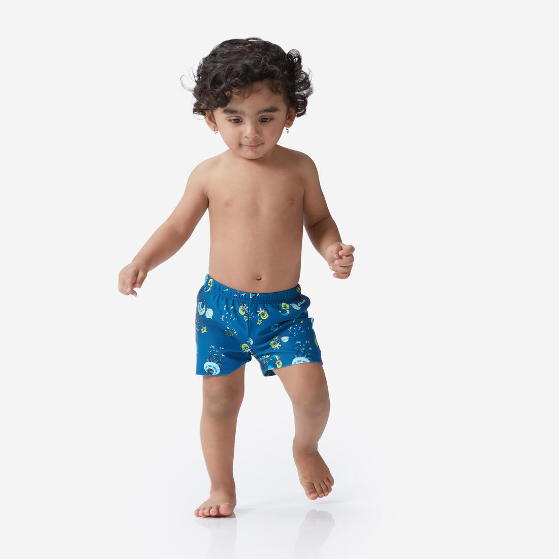 Boxer-couche de bain lavable bleu imprimé