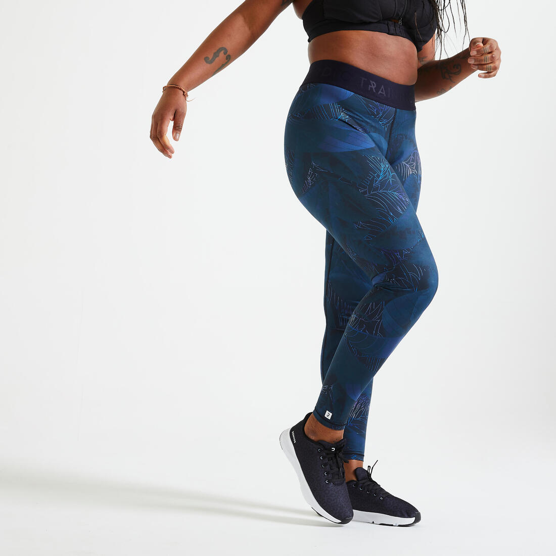 Legging taille haute Fitness imprimé – bleu marine