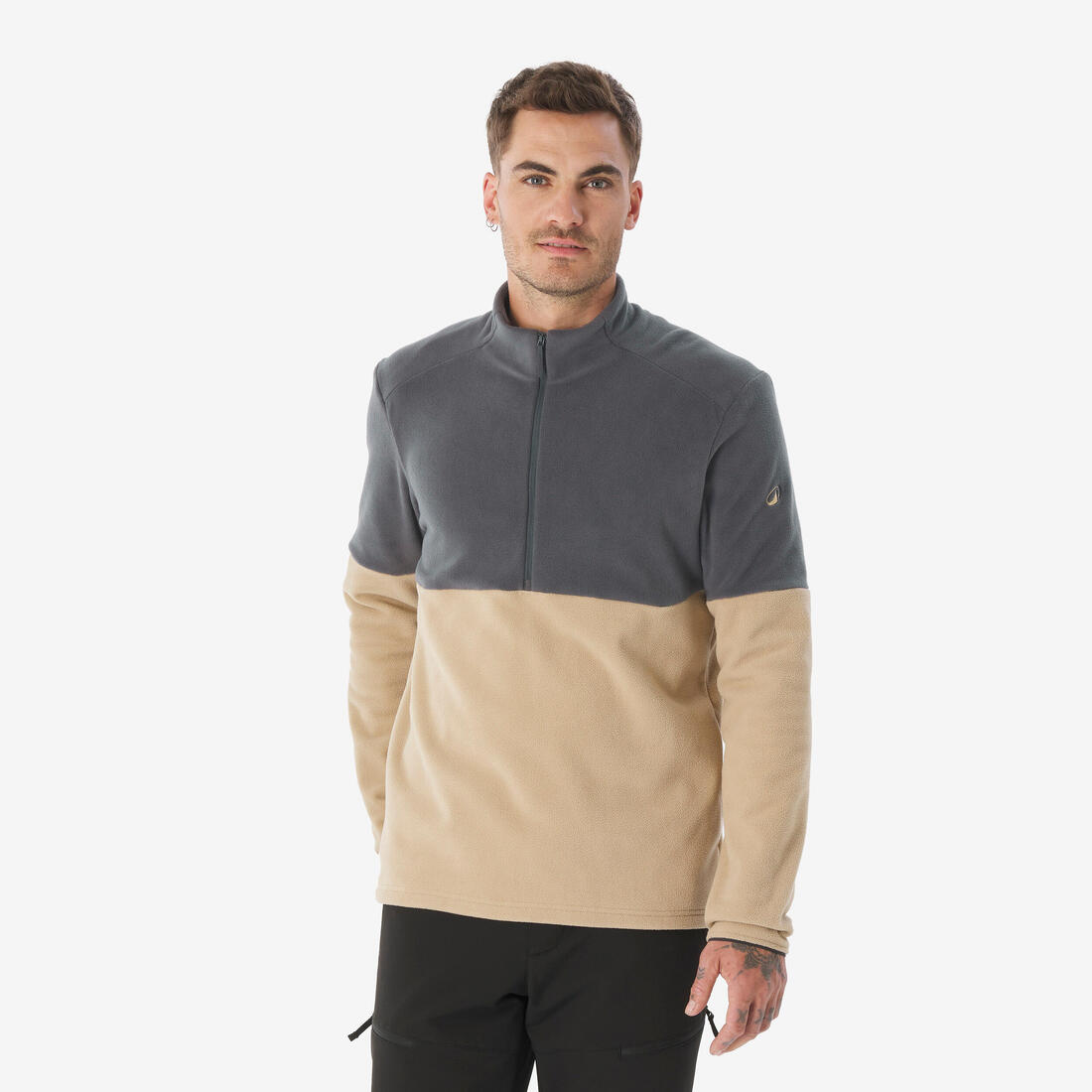 Polaire de randonnée montagne homme, MH500 demi zip