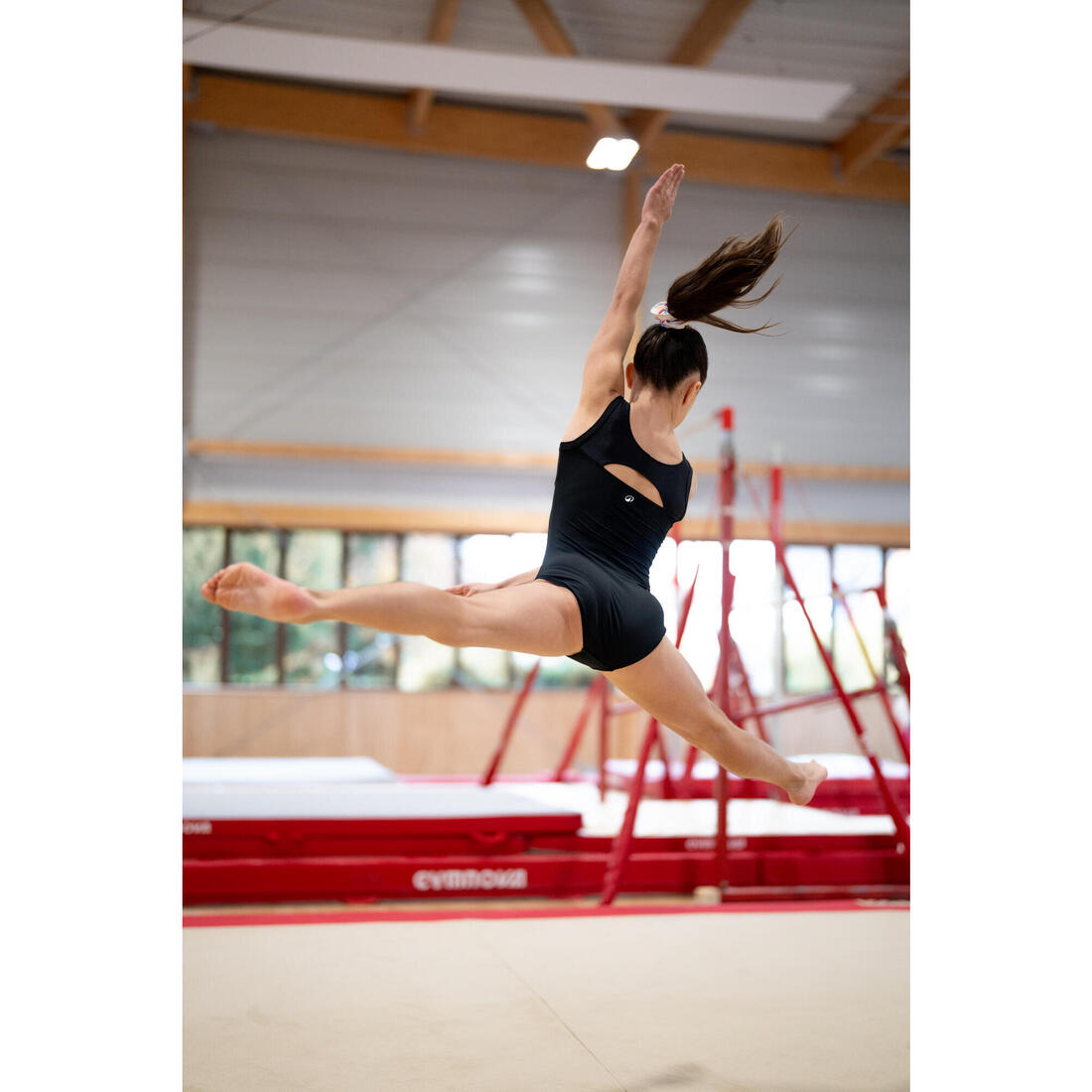 Justaucorps de gymnastique col rond fille