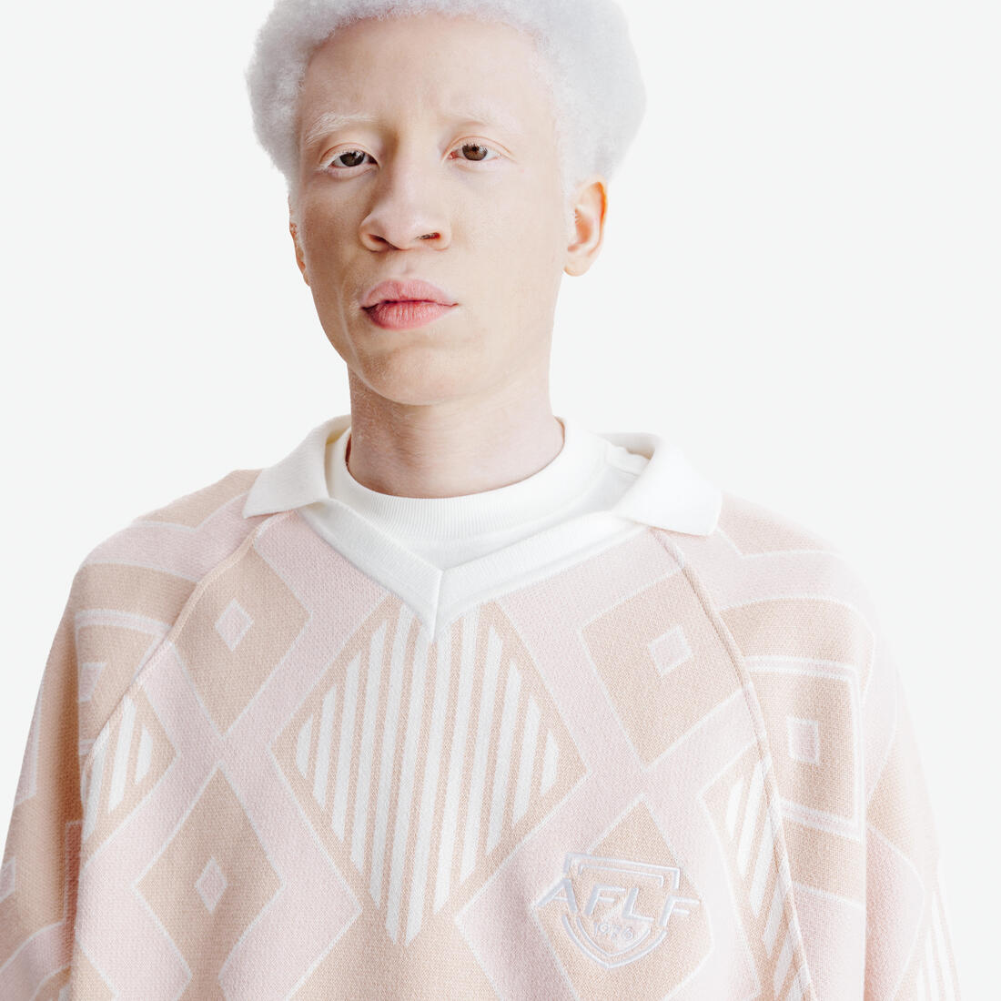 Pull homme, Heritage, rose et blanc
