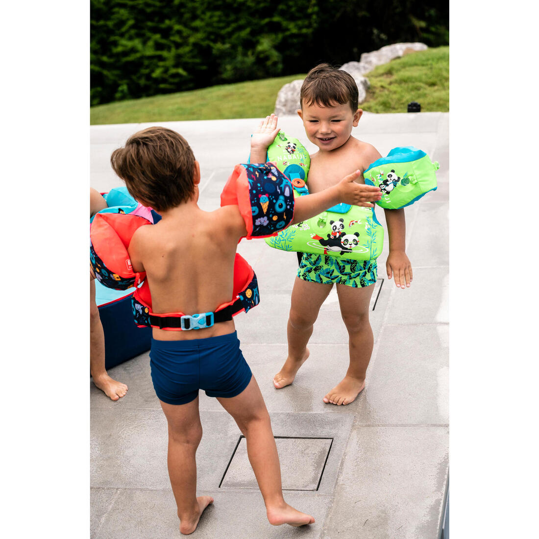 BOXER DE BAIN BEBE / ENFANT BLEU IMPRIME FISH