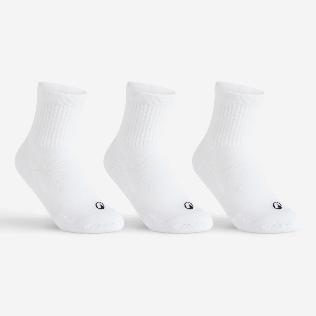 CHAUSSETTES SPORTS DE RAQUETTES HAUTES ENFANT ARTENGO  RS 100 BLANCHE LOT DE 3