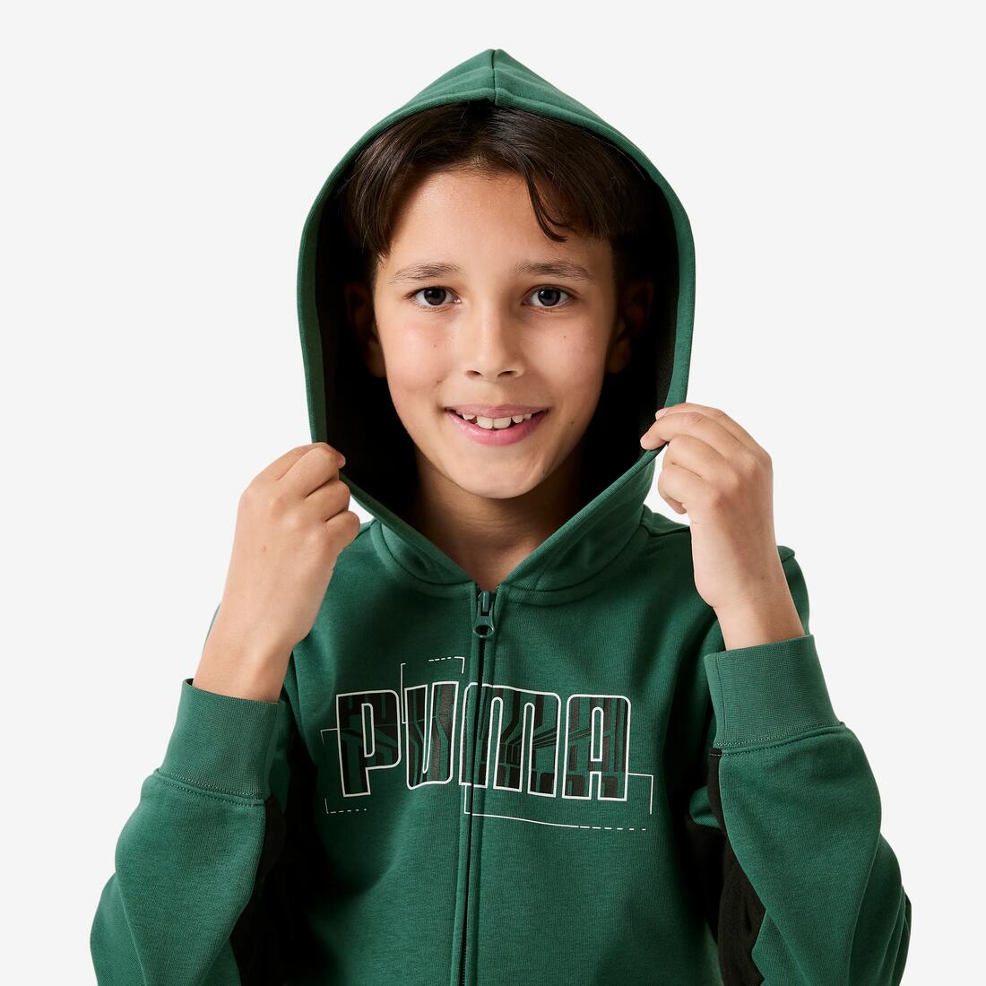 Ensemble de survêtement zippé enfant, vert et noir