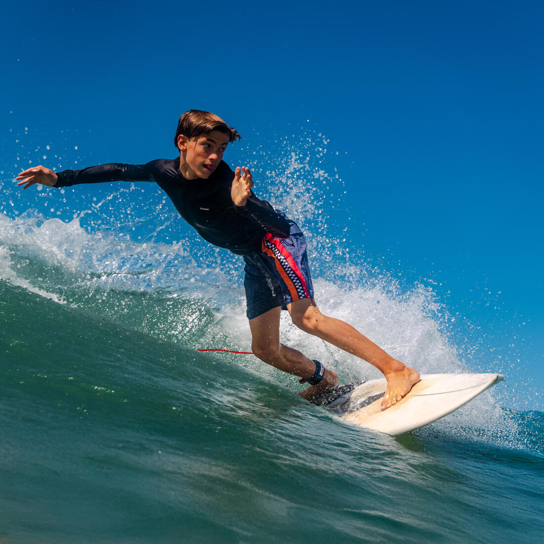 Tee shirt anti uv manches longues garçon - 900 noir