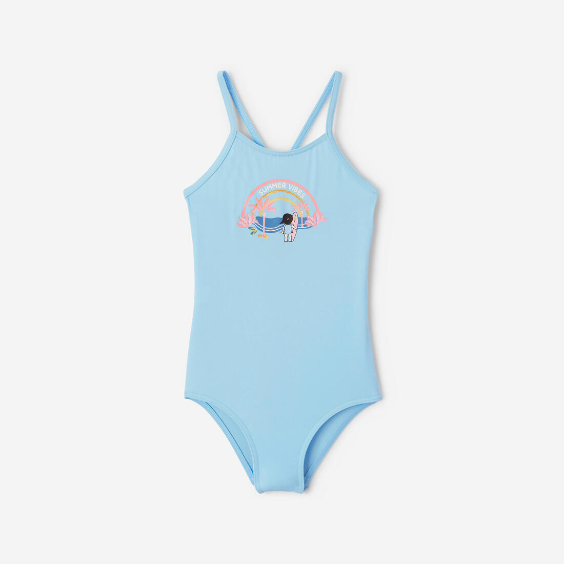 Maillot de bain 1 pièce rose pastel hanalei 100