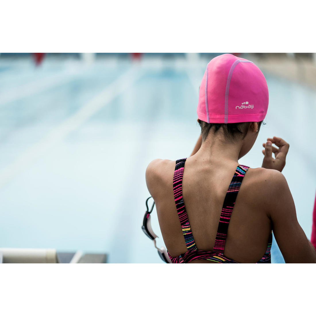 Bonnet de Bain en Maille Enduite - Tissu Uni - Taille L
