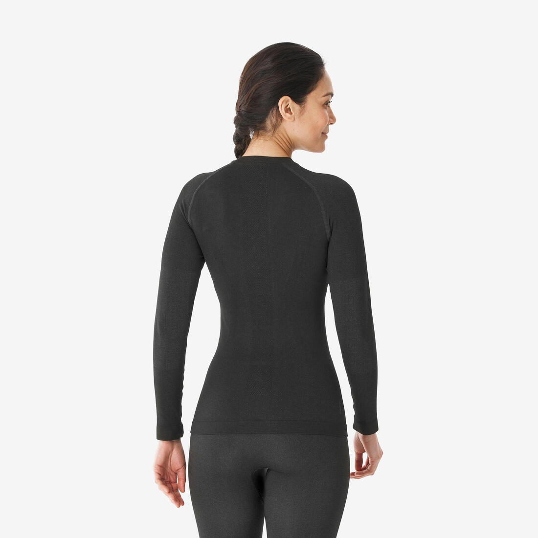 Sous-vêtement thermique de ski chaud et respirant femme, 500 seamless noir