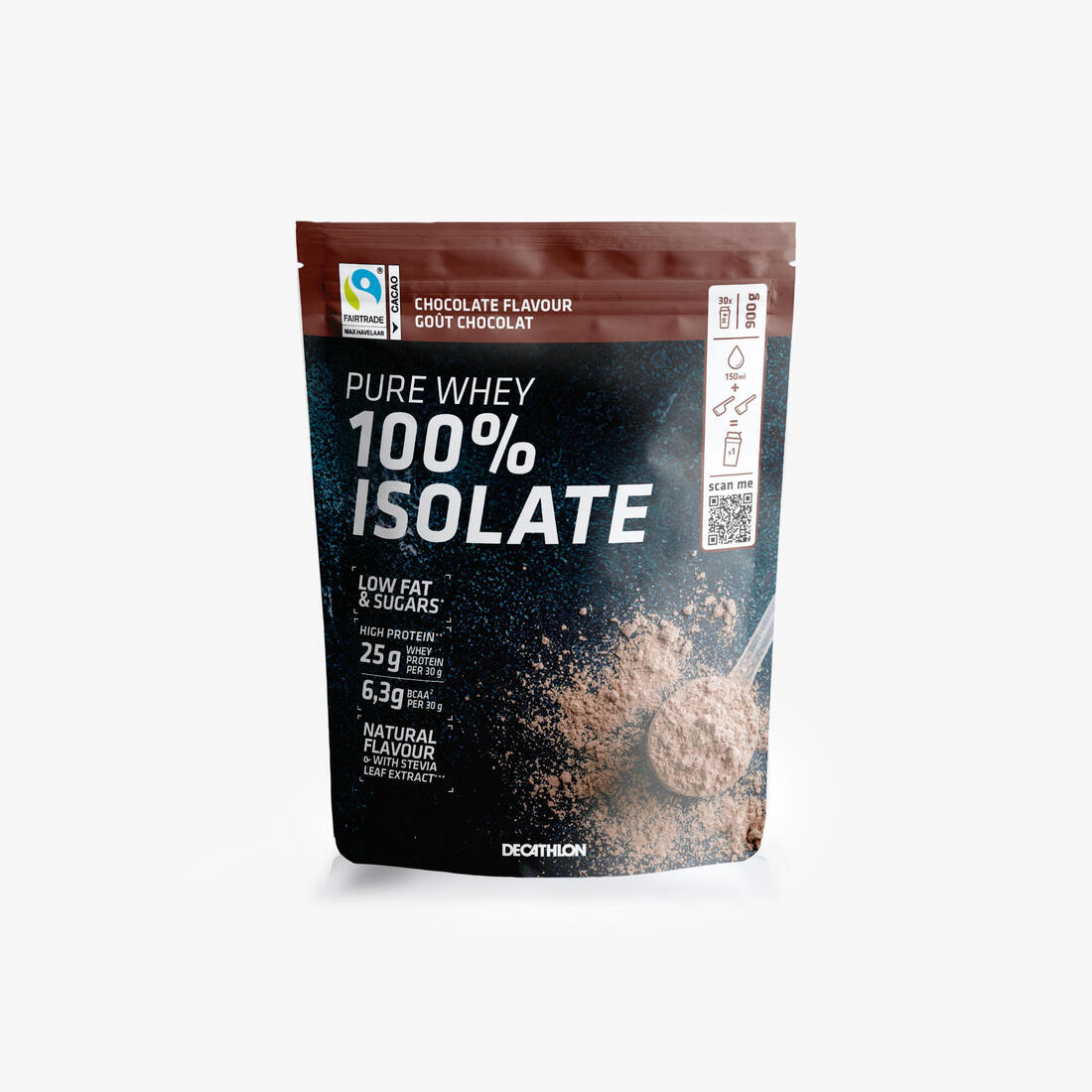 Pure whey 100% isolate goût chocolat, 900 gr