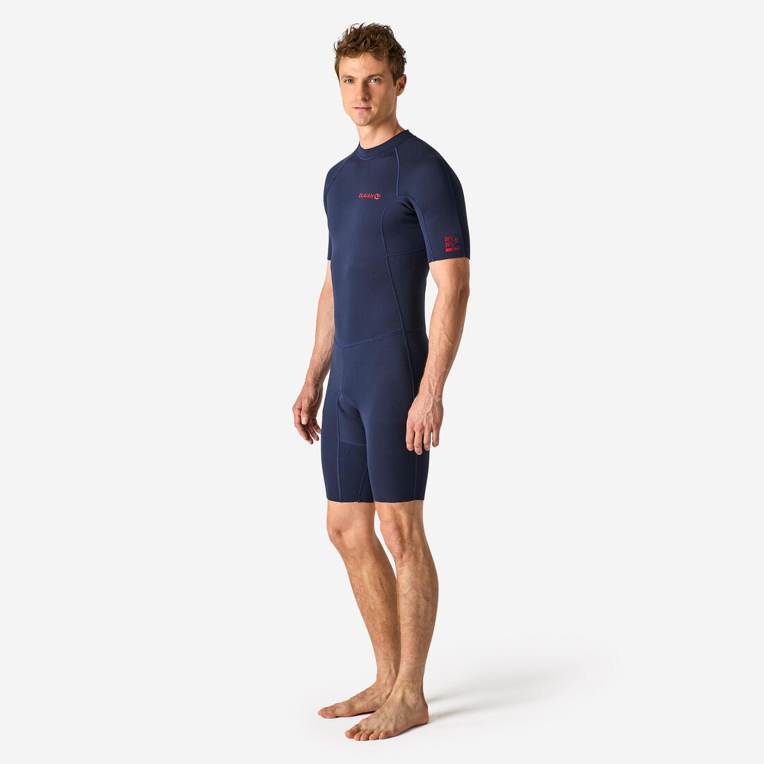 Combinaison Surf Shorty 100 Néoprène 1,5mm homme bleu marine