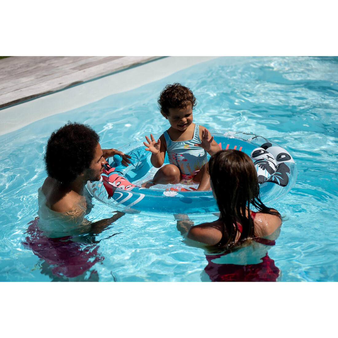 Maillot de bain 1 pièce bébé fille rose imprimé fleurs