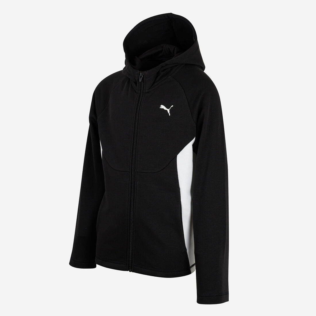 Veste zippée à capuche enfant, noir et blanc