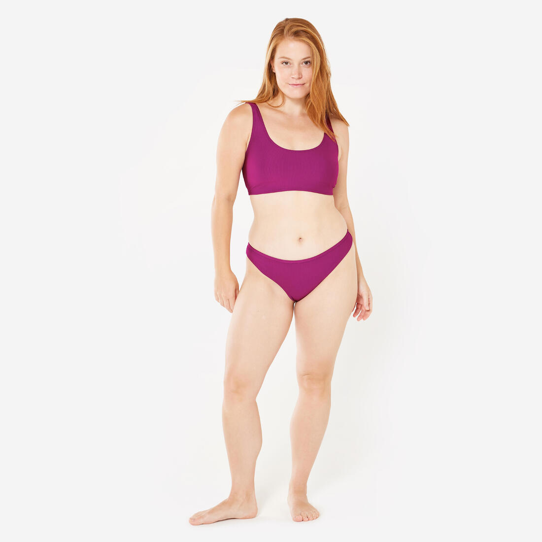 Bas de maillot tanga texturé surf Femme - Lulu violet