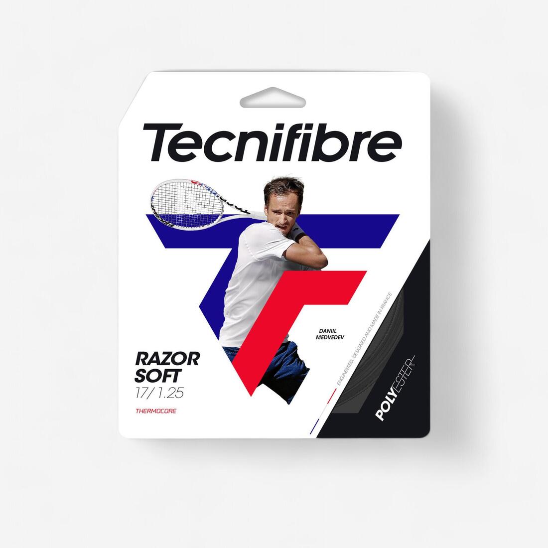 Cordage de tennis mono-filament tecnifibre razor soft 1.25mm noir