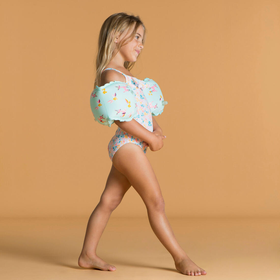 Maillot de bain 1 pièce avec volants Bébé / Fille - blanc rose imprimés fleurs