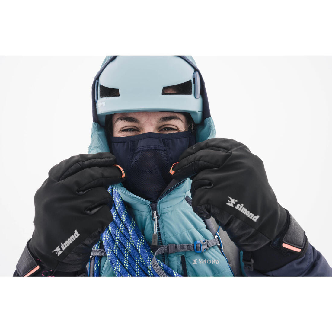 Veste hybride sprint synthétique & laine alpinisme femme - bleu gris