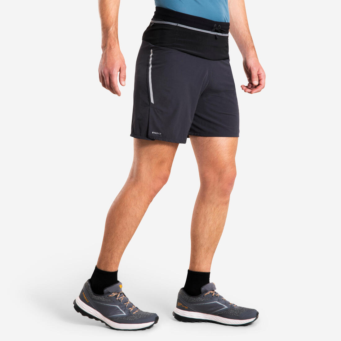 Short de trail running homme - kiprun run 900 ultra – gris carbone