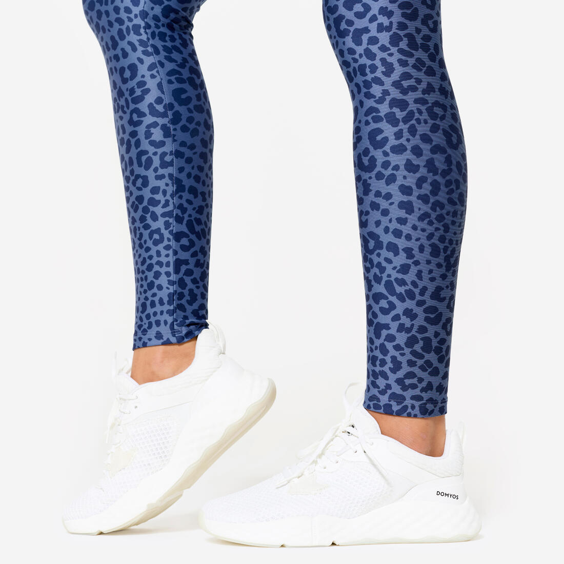 Legging de fitness taille haute femme, imprimé gris chiné