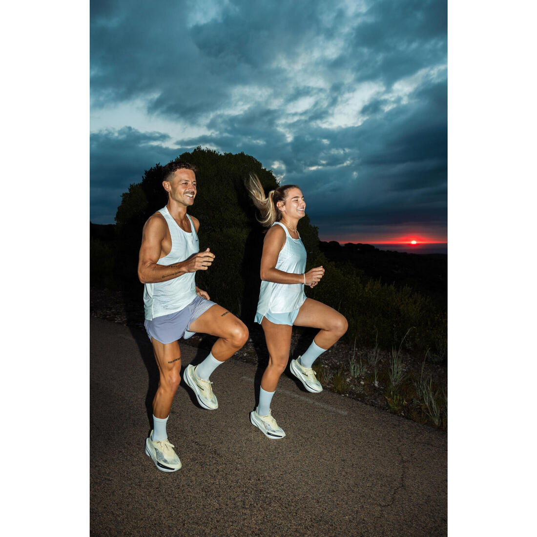 Débardeur de Running léger Femme - KIPRUN Run 900 Light violet mauve imprimé