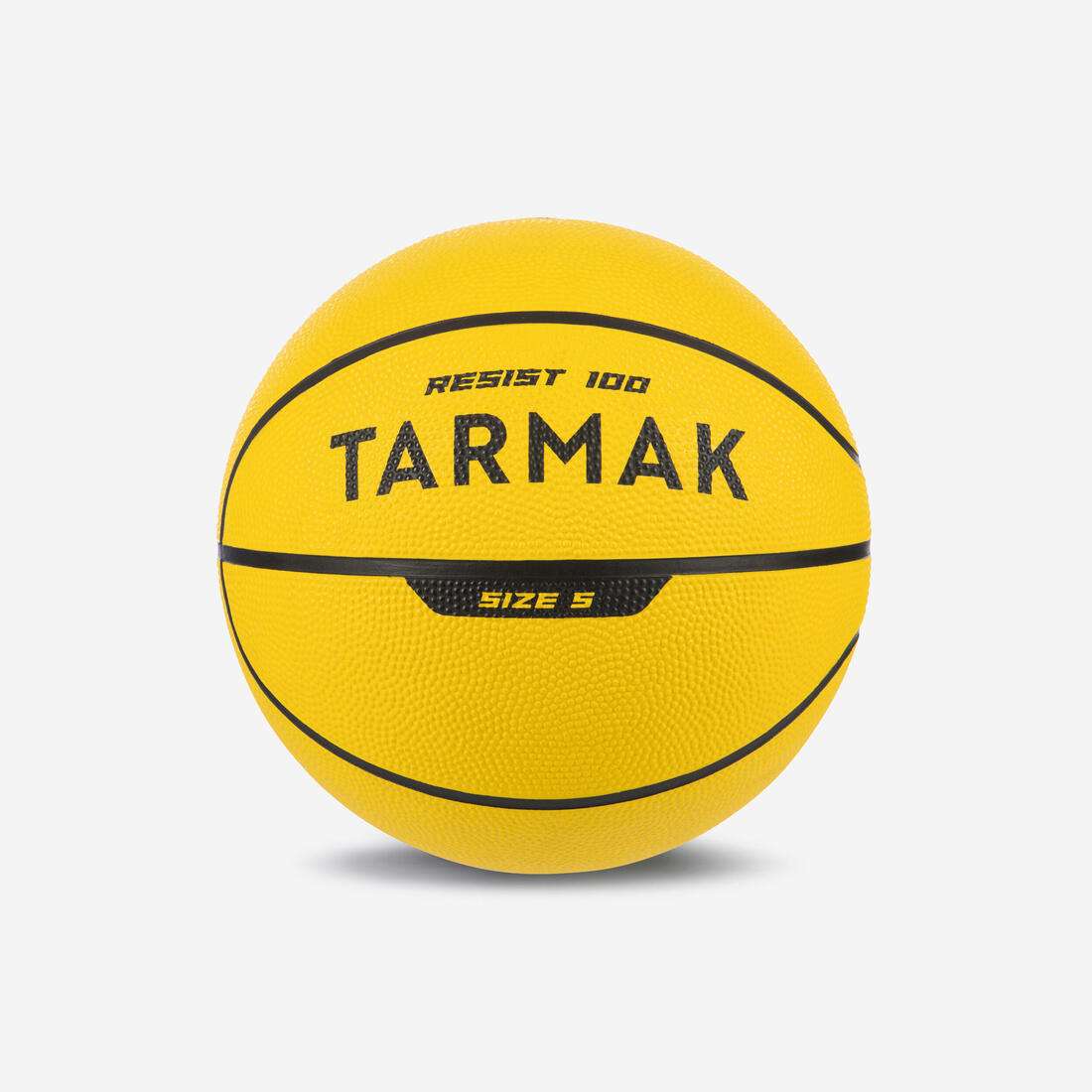 Ballon de basket r100 de taille 5 jaune jusqu'à 10 ans pour débuter.