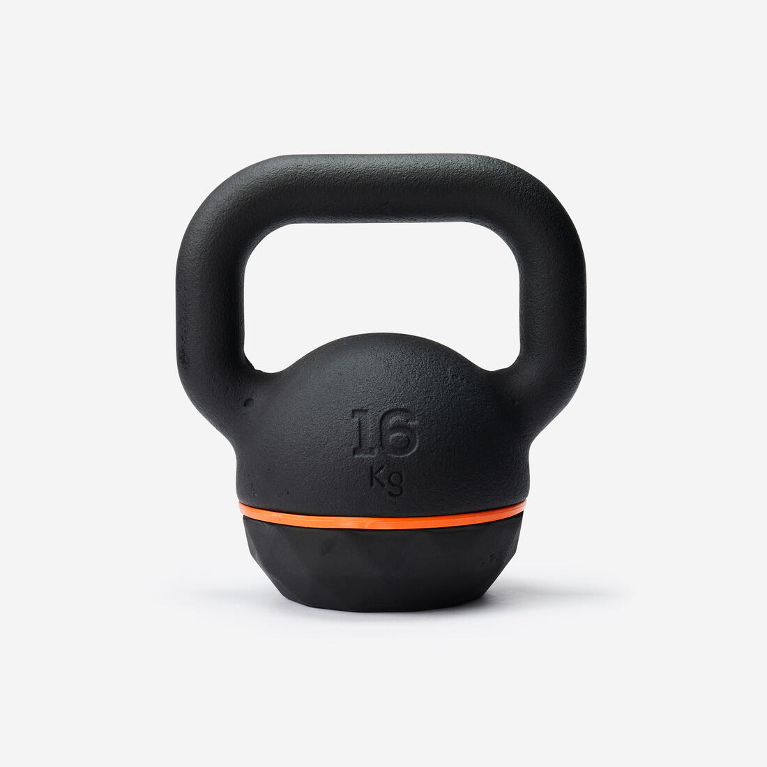 Kettlebell en fonte et base caoutchouc 16 kg, fonte en partie recyclée