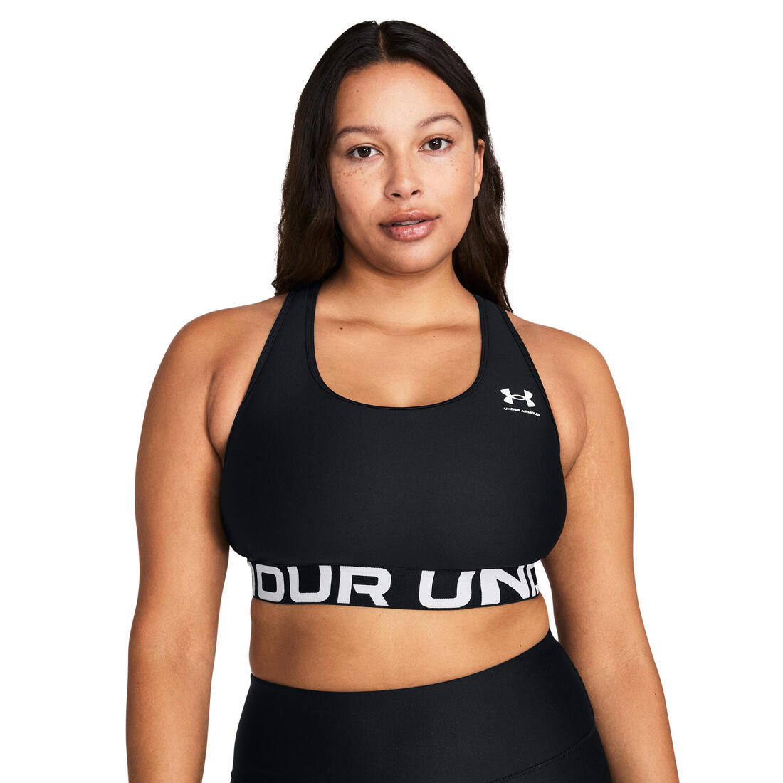Brassière de sport HeatGear® Armour Mid Branded pour femme, noir