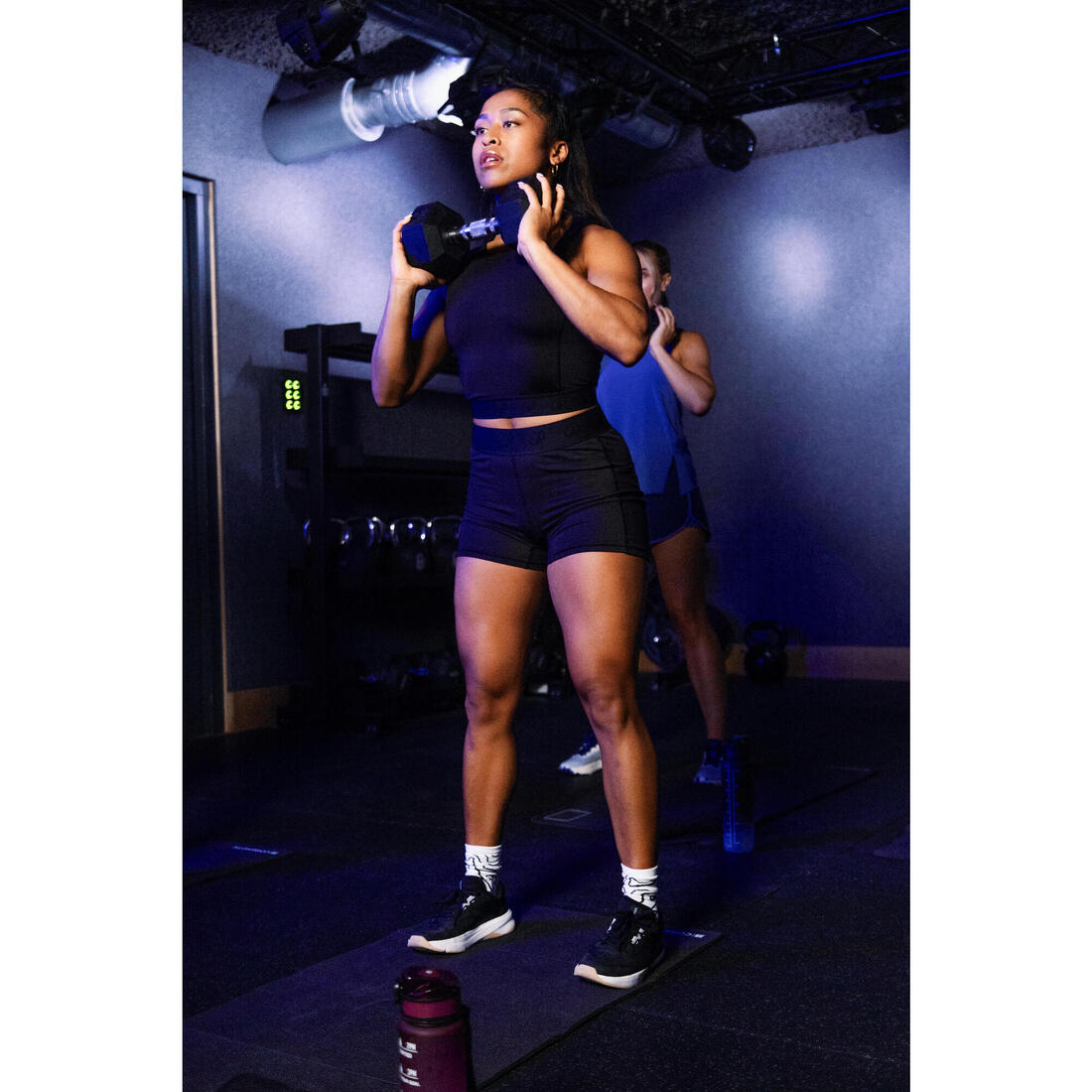 T-shirt crop top de sport élastique à la taille femme