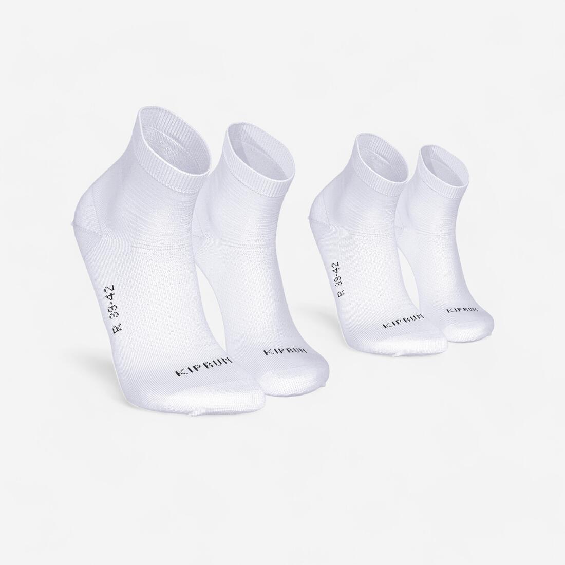 Lot de 2 paires de chaussettes de running run500 fines mid