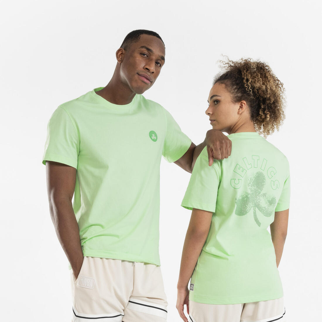 T-shirt de basketball NBA Warriors homme/femme -  TS 900 AD – vert sorbet