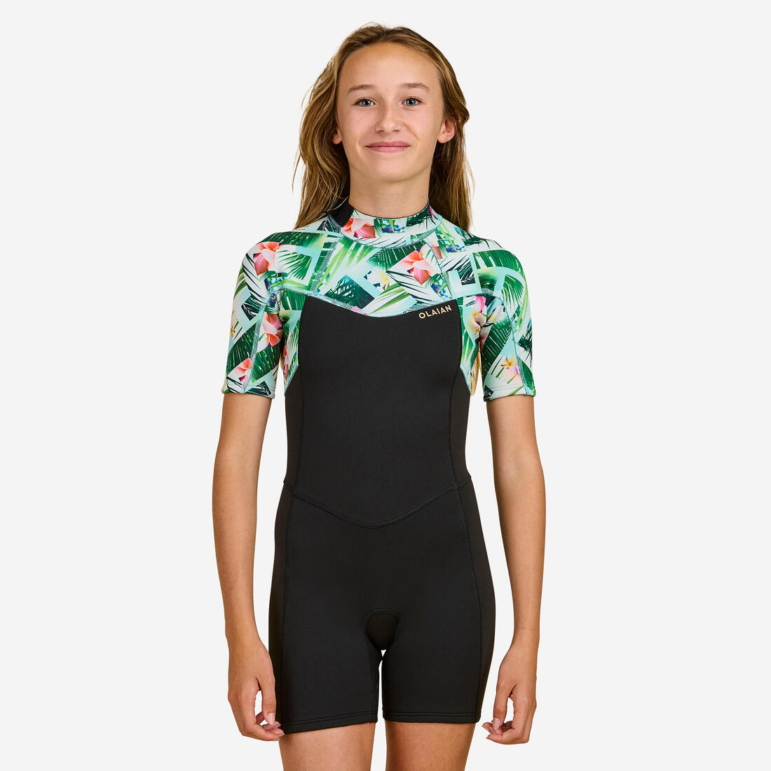 Combinaison surf shorty 500 neoprene 1.5mm fille noire tiare