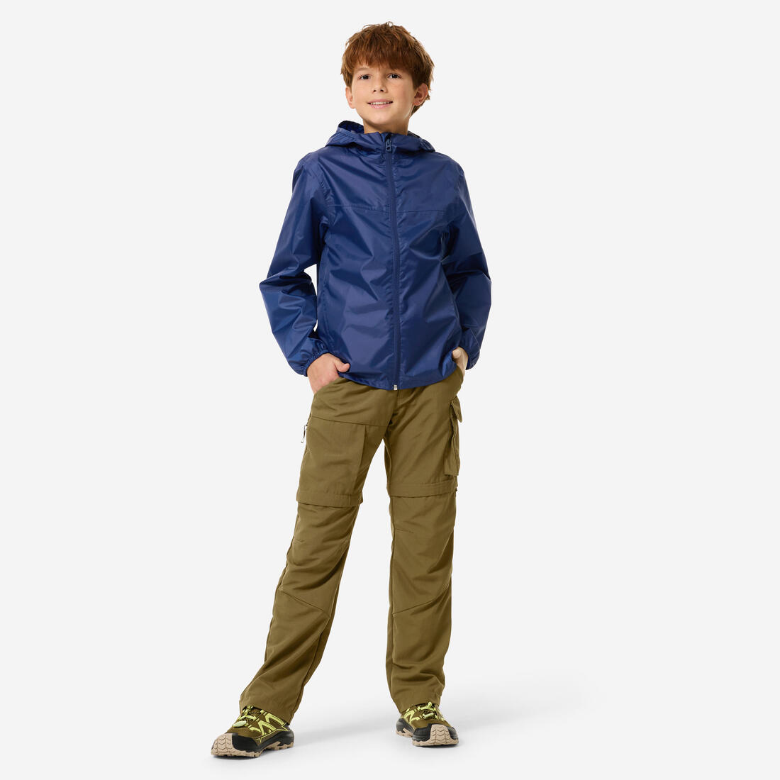 Veste imperméable de randonnée enfant 7-15 ans, MH100 zip