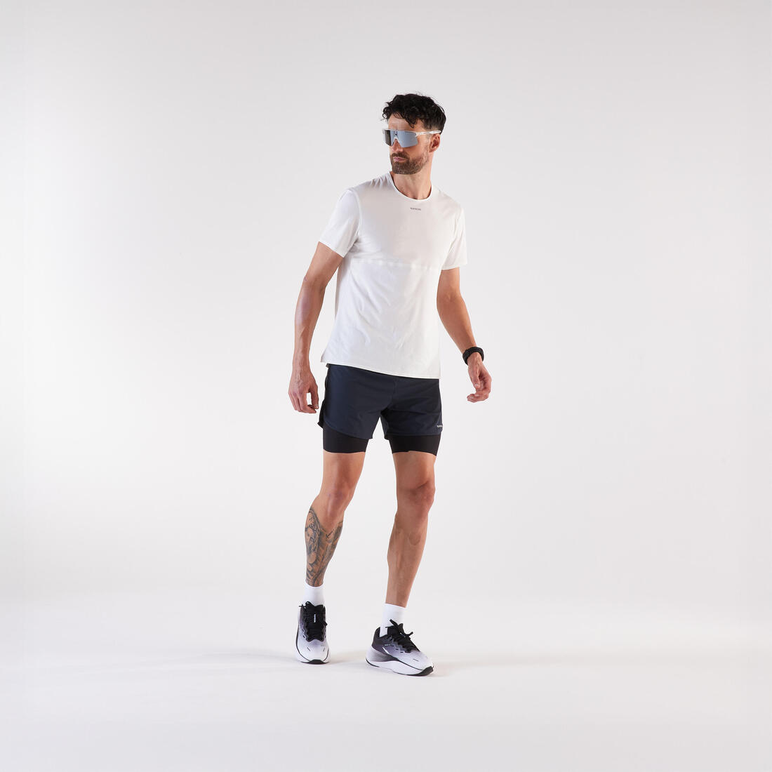 Short 2 en 1 de running Homme, Kiprun Run 500 Confort