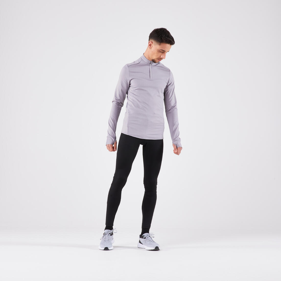 Collant chaud de running Homme - KIPRUN Run 100 Warm Noir