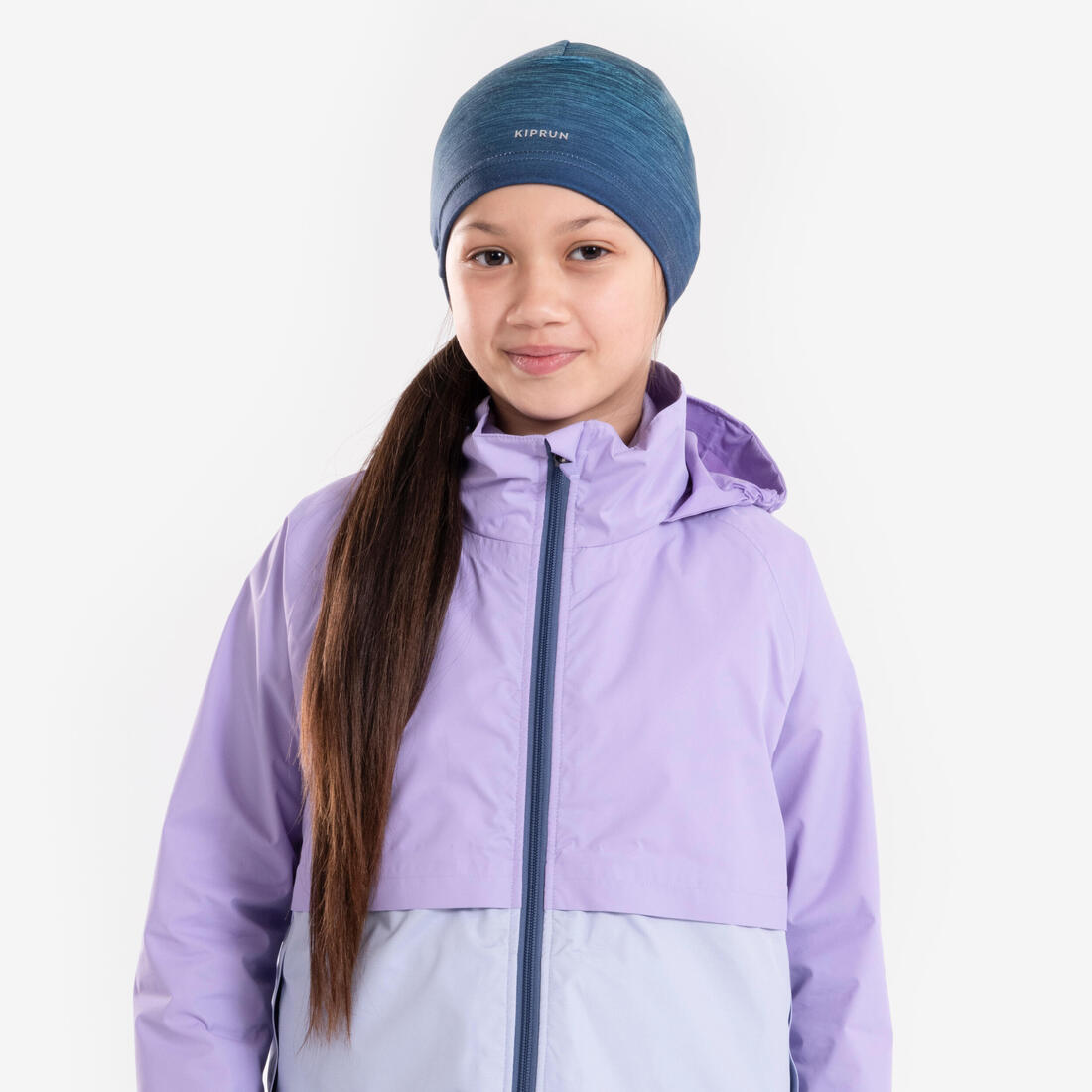 Bonnet running déperlant Enfant, KIPRUN DRY+ marine vert