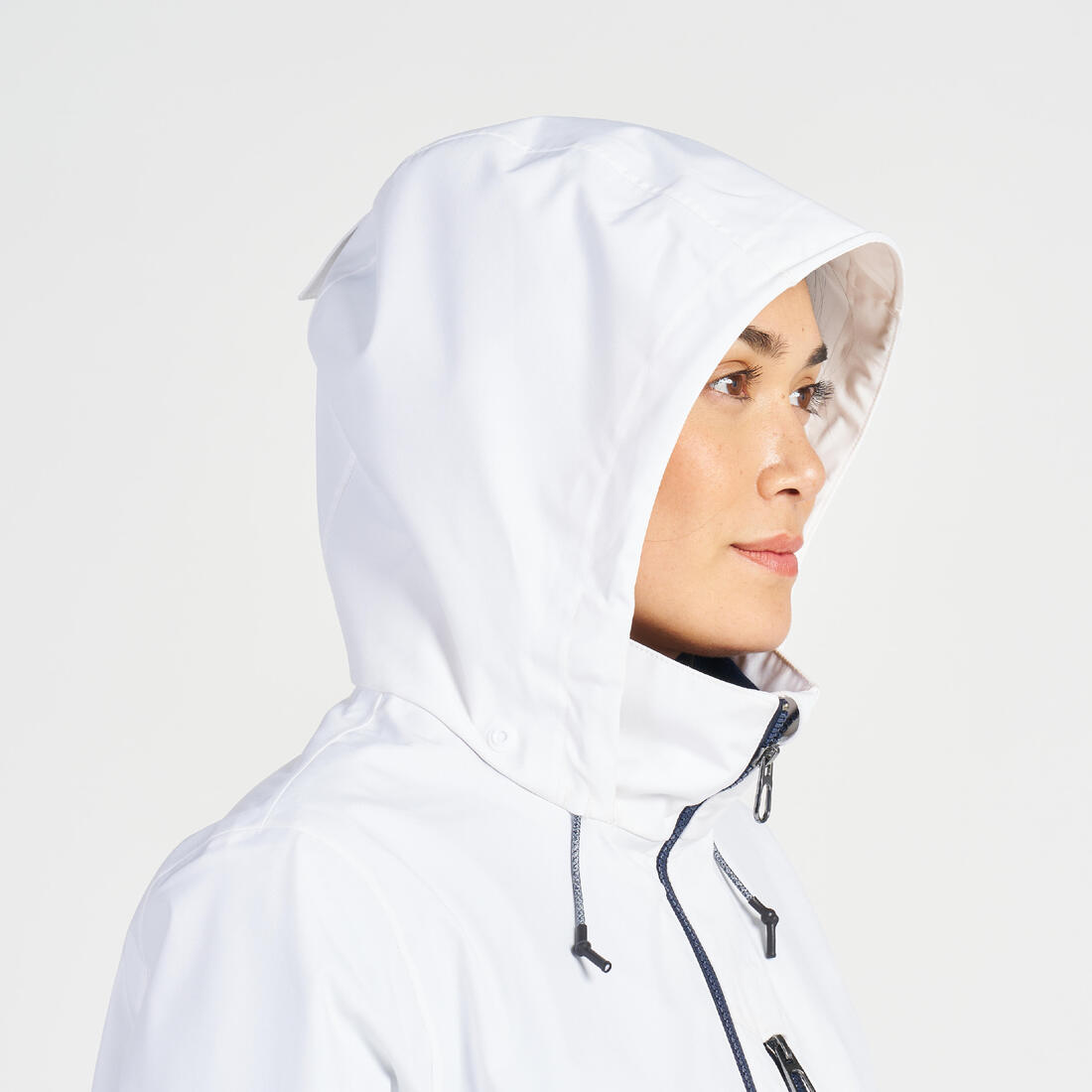 Veste imperméable coupe-vent de voile femme sailing 500 blanche
