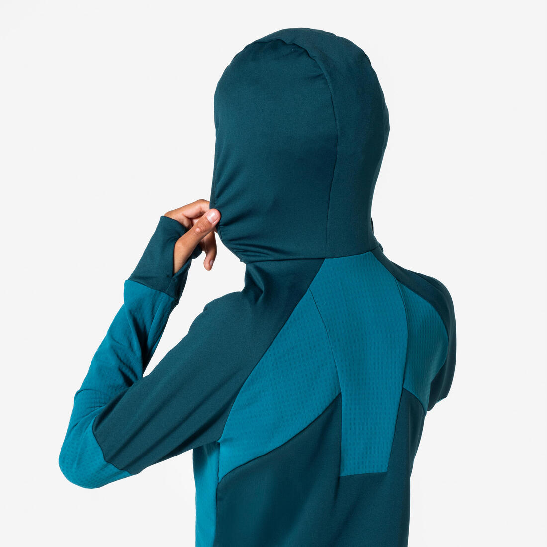 T-shirt manches longues de running garçon, Kiprun Run 900 Warm bleu