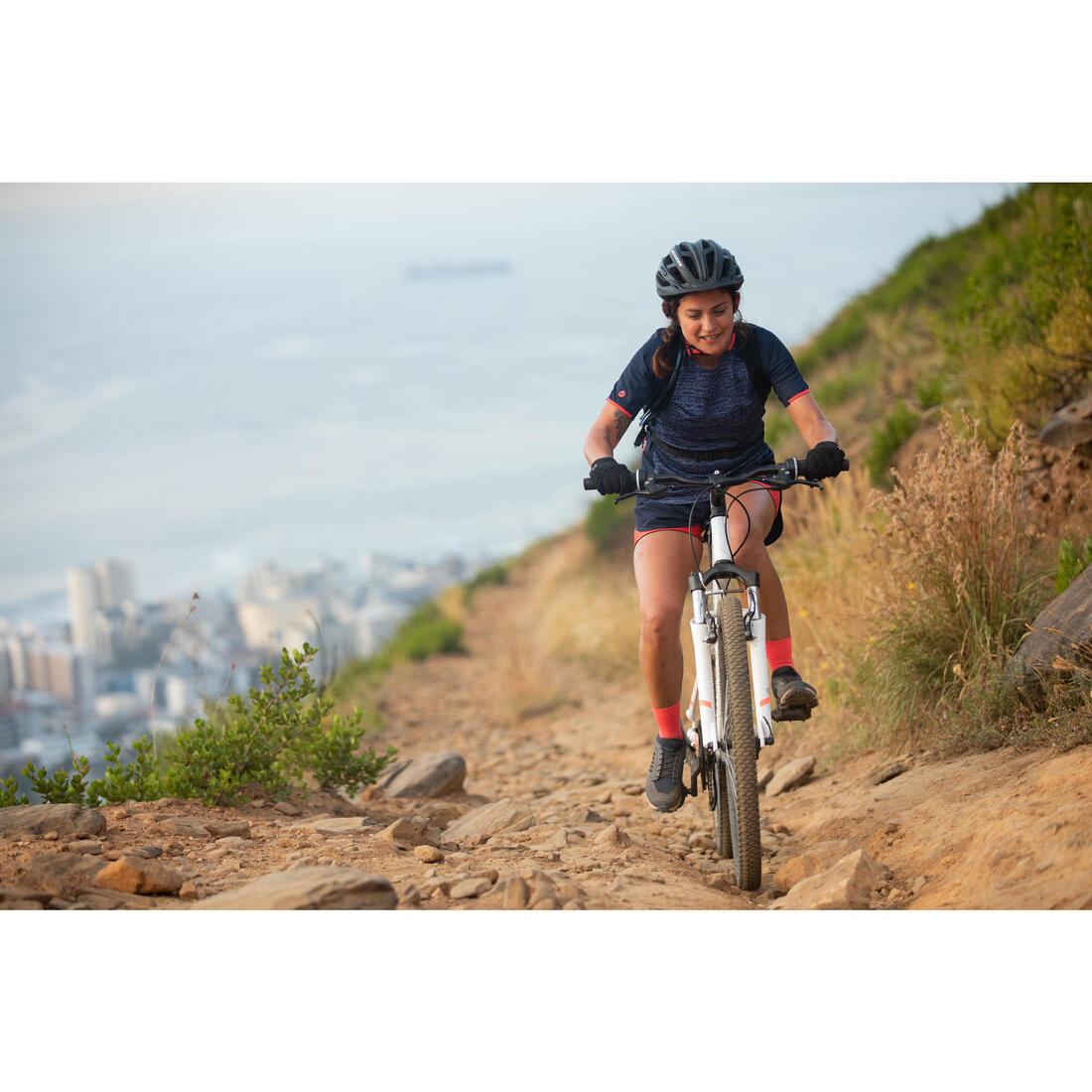 VÉLO VTT ST 100 FEMME BLANC ROSE 27,5"