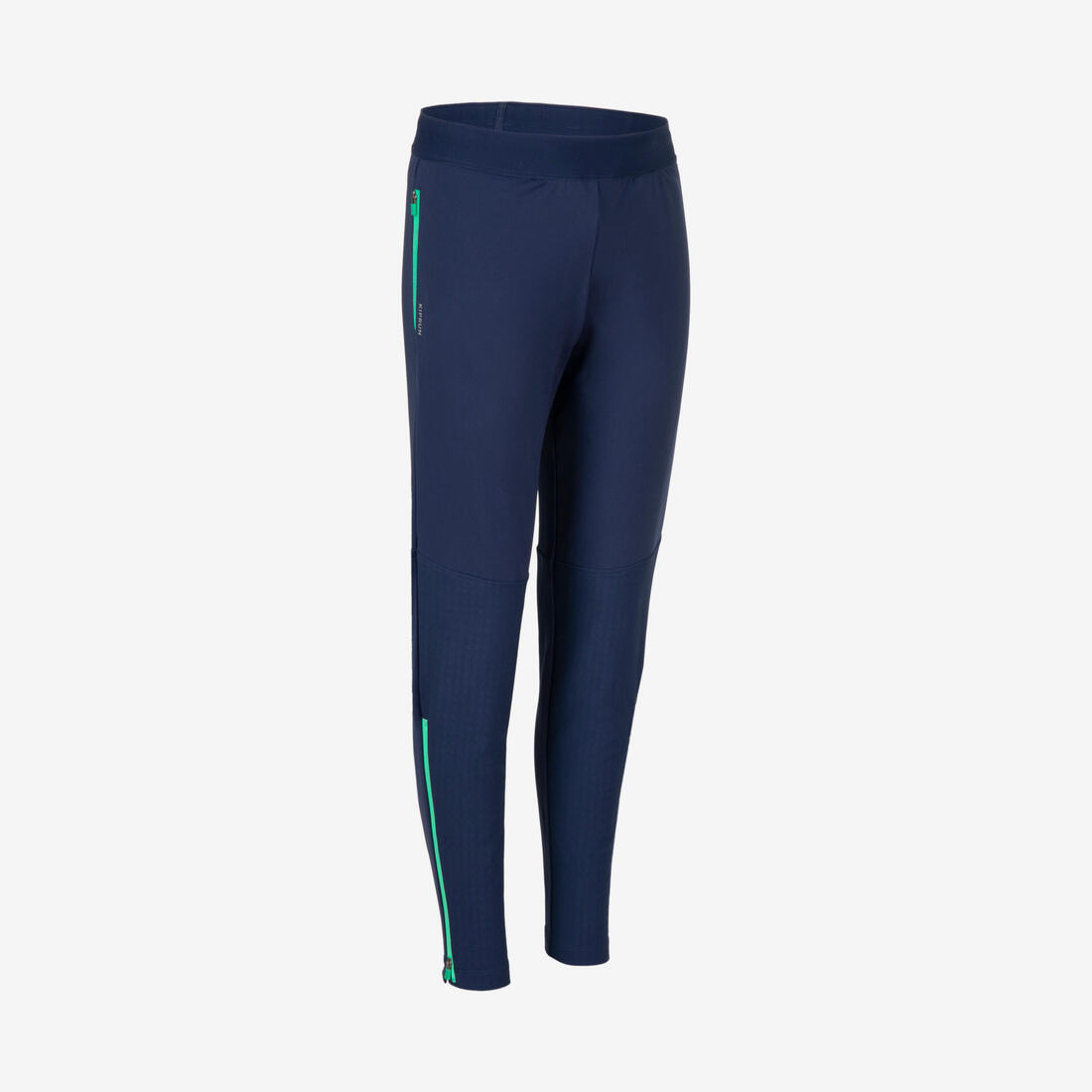 Pantalon de running  Chaud avec Zip Enfant, KIPRUN PANTS WARM 900 marine