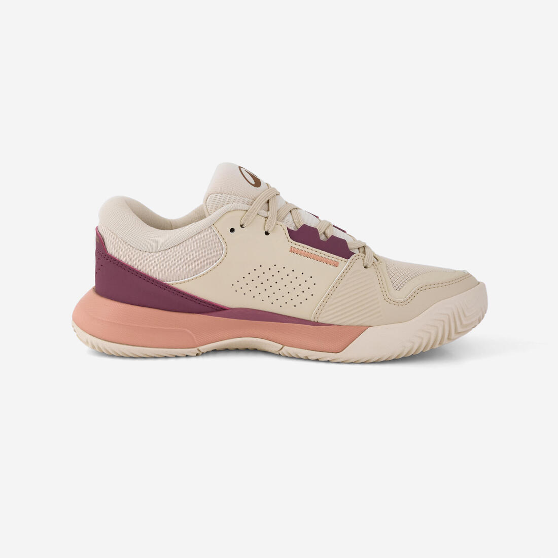 Chaussures de tennis terre battue adulte, Comfort beige rose