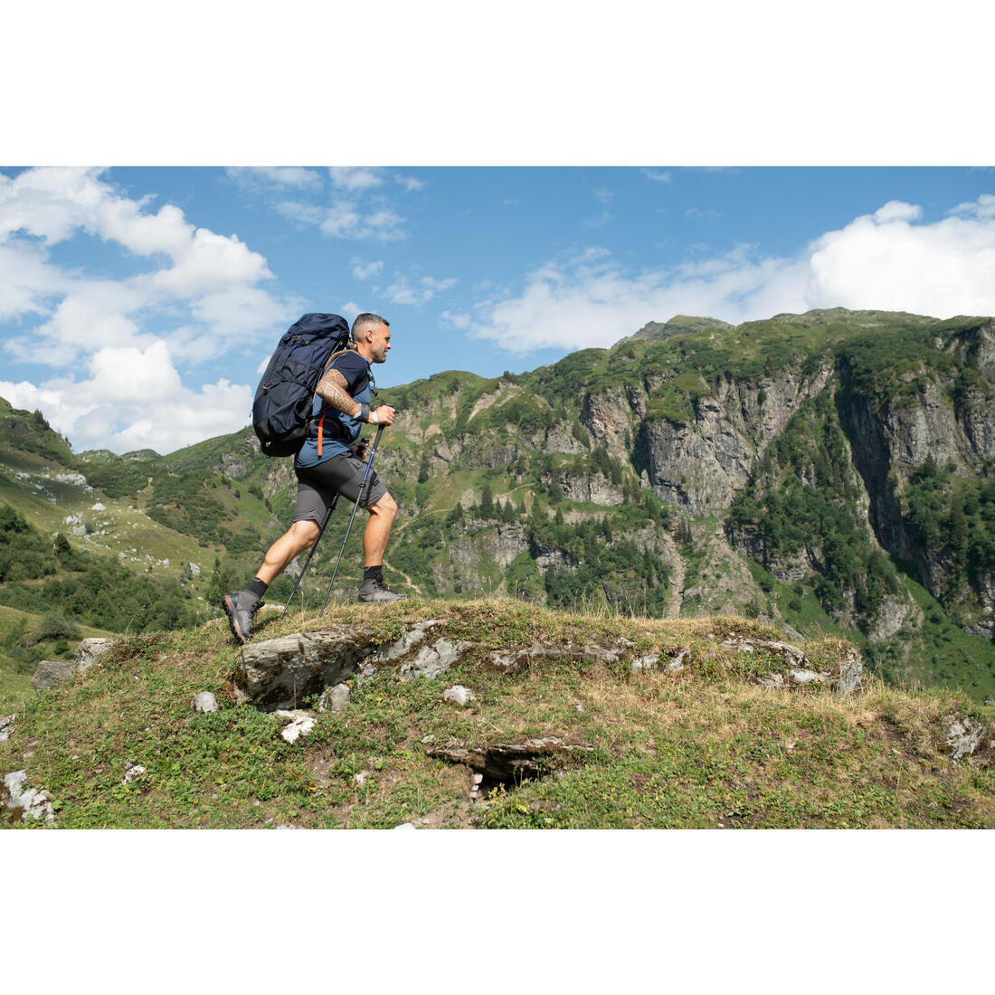 Pantalon modulable 2 en 1 et résistant de trek montagne - MT100 Homme