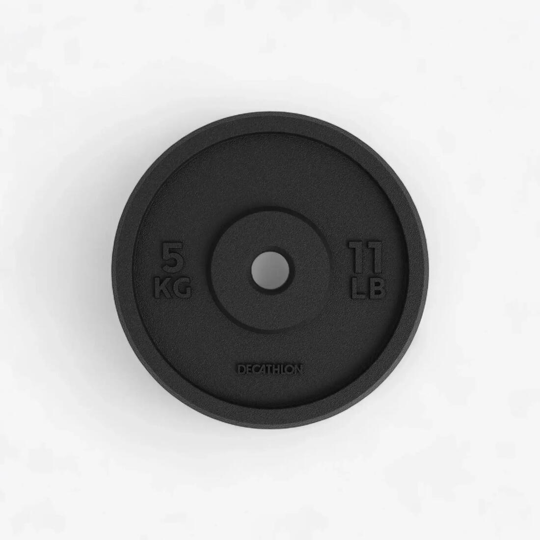 Disque de musculation fonte 5kg 28mm, disque de fonte à 80 % recyclée