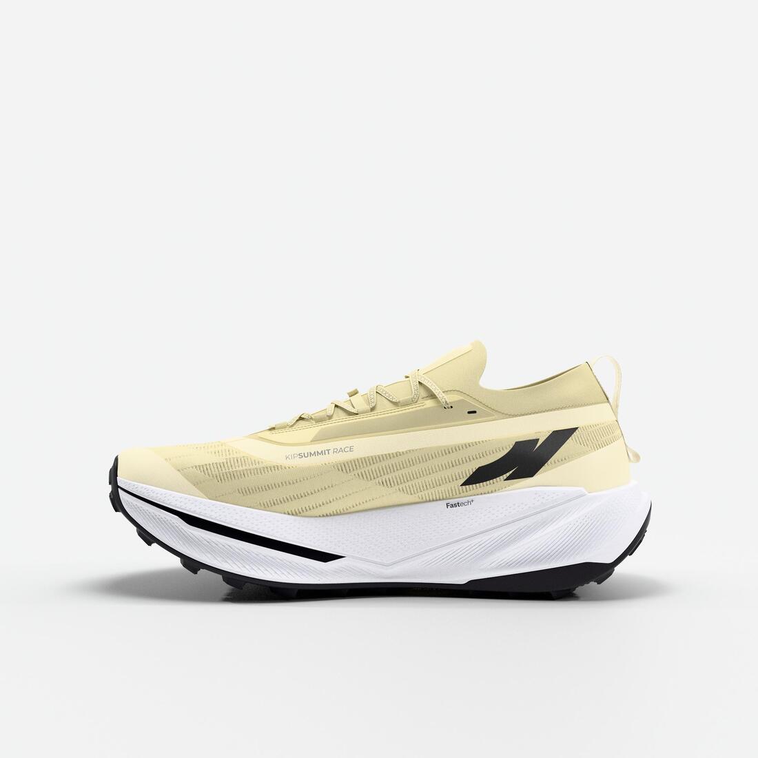 Chaussures de running trail plaque carbone femme, Kiprun kipsummit race beige