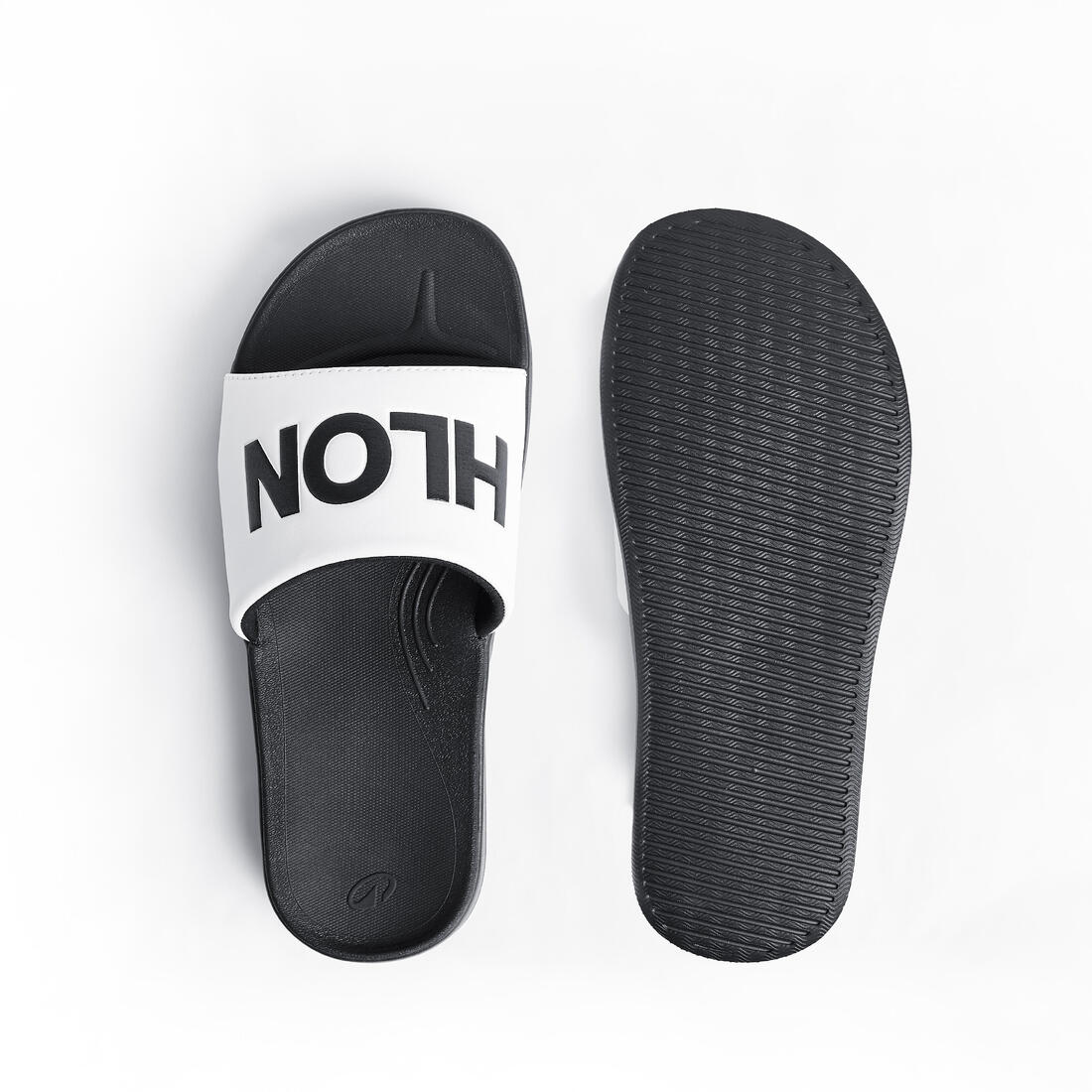 Sandales claquettes piscine 900 collector noir blanc